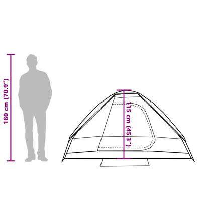 vidaXL Kuppeltelt for camping 2 personer grønn vanntett