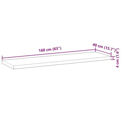 vidaXL Plate til baderomsskap med finish 160x40x4 cm heltre akasie