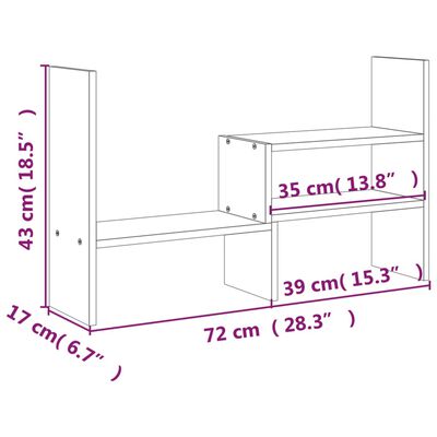 vidaXL Skjermstativ svart (39-72)x17x43 cm heltre furu