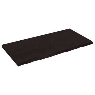 vidaXL Benkeplate til bad mørkebrun 120x60x(2-4) cm behandlet heltre