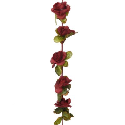 vidaXL Kunstige blomsterkranser 6 stk vinrød 250 cm