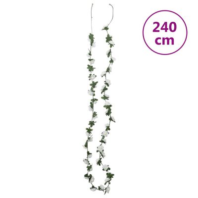 vidaXL Blomsterkranser for jul 6 stk hvit 240 cm