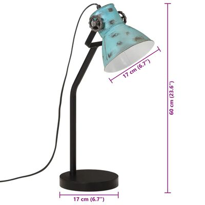 vidaXL Skrivebordslampe 25 W denimblå 17x17x60 cm E27