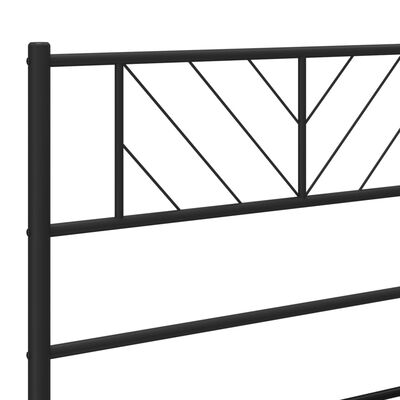 vidaXL Sengeramme i metall med hode- og fotgavl svart 200x200 cm