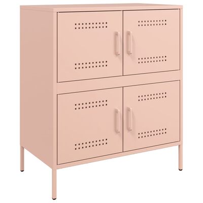 vidaXL Skjenk rosa 68x39x79 cm stål