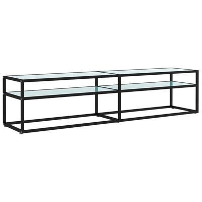 vidaXL TV-benk hvit marmor 180x40x40,5 cm herdet glass