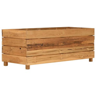 vidaXL Høybed 100x40x38 cm resirkulert teak og stål