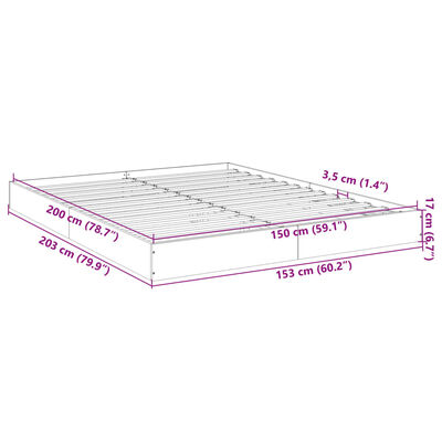 vidaXL Sengeramme uten madrass brun eik 150x200 cm konstruert tre