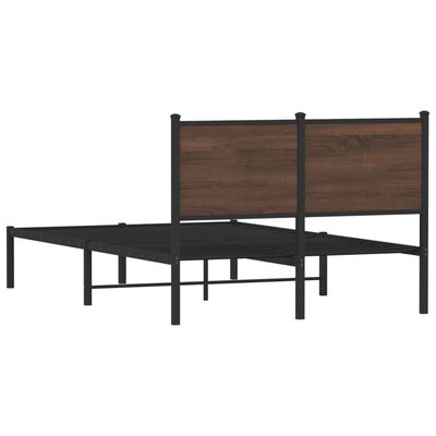 vidaXL Sengeramme i metall uten madrass brun eik 120x200 cm