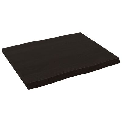 vidaXL Bordplate mørkebrun60x50x(2-4)cm behandlet heltre naturlig kant