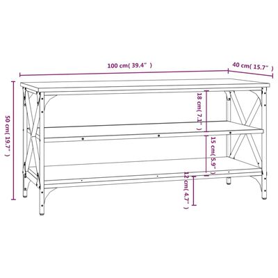 vidaXL TV-benk grå sonoma 100x40x50 cm konstruert tre