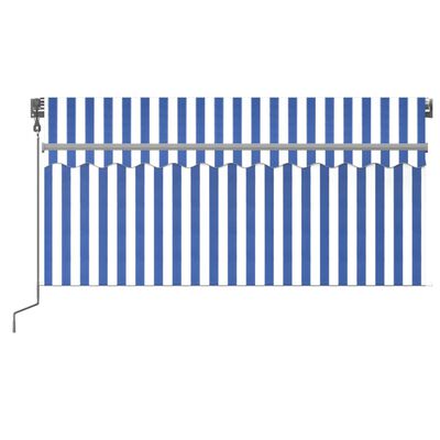 vidaXL Automatisk markise med rullegardin 3x2,5 m blå og hvit