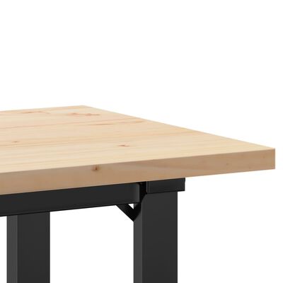 vidaXL Spisebord O-ramme 100x50x75,5 cm heltre furu og støpejern