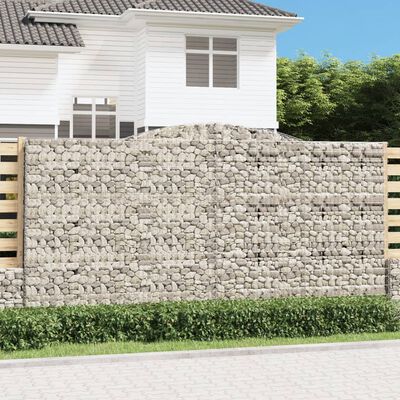 vidaXL Gabionkurver buede 6 stk 400x50x200/220 cm galvanisert jern