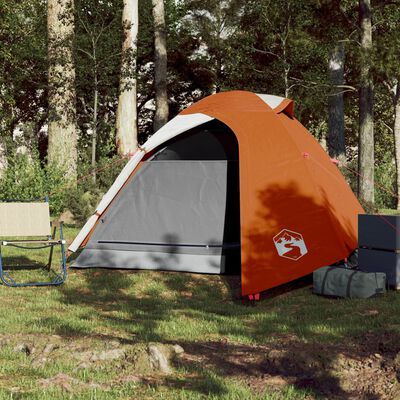 vidaXL Kuppeltelt for camping 3 personer oransje vanntett