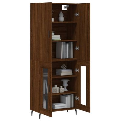 vidaXL Highboard brun eik 69,5x34x180 cm konstruert tre