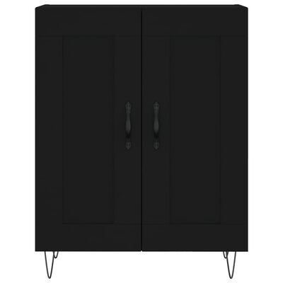 vidaXL Highboard svart 69,5x34x180 cm konstruert tre