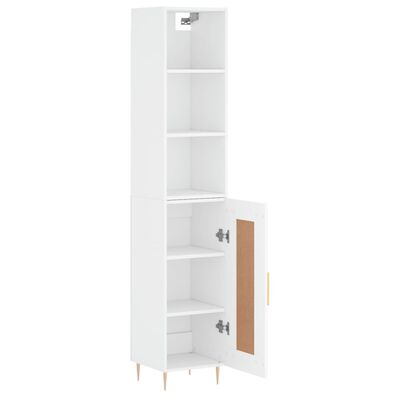 vidaXL Highboard hvit 34,5x34x180 cm konstruert tre