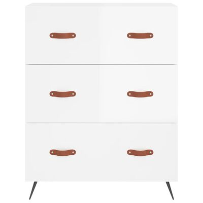 vidaXL Highboard høyglans hvit 69,5x34x180 cm konstruert tre