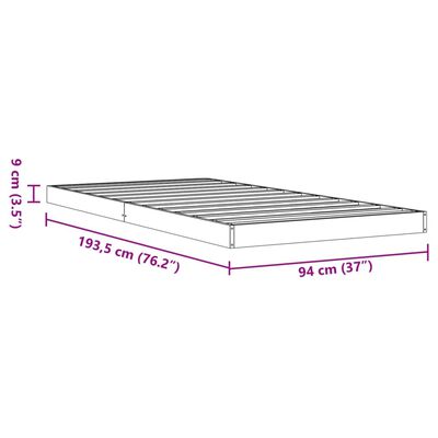 vidaXL Dagseng voksbrun 90x190 cm heltre furu