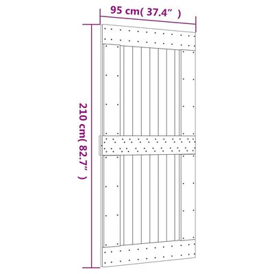 vidaXL Skyvedør med monteringstilbehør 95x210 cm heltre furu