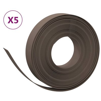 vidaXL Hagekanter 5 stk brun 10 m 10 cm polyetylen