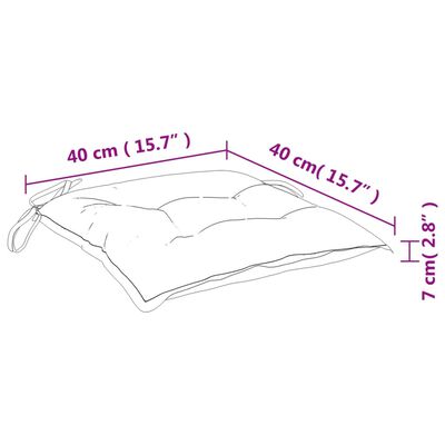 vidaXL Stolputer 4 stk bladmønster 40x40x7 cm stoff