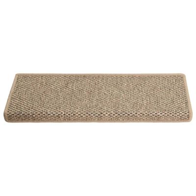 vidaXL Selvklebende trappematter sisal 15 stk 65x21x4 cm mørk beige