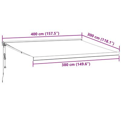 vidaXL Automatisk uttrekkbart markise brun 400x300 cm