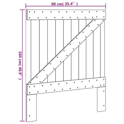 vidaXL Sengegavl 90x104 cm heltre furu