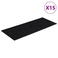 vidaXL Selvklebende trappematter 15 stk 60x25 cm svart