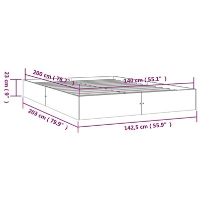 vidaXL Sengeramme hvit heltre 140x200 cm