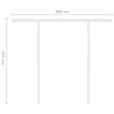 vidaXL Manuell uttrekkbar markise med LED 3x2,5 m oransje og brun