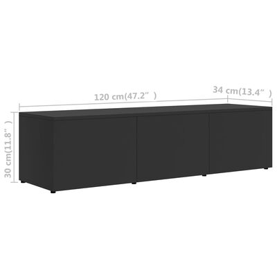 vidaXL TV-benk grå 120x34x30 cm konstruert tre