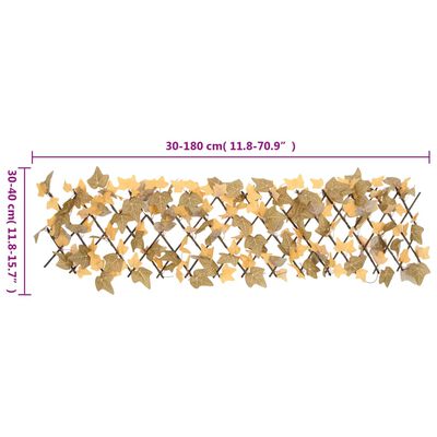 vidaXL Utvidbart espalier kunstige lønneblader oransje 5 stk 180x30 cm