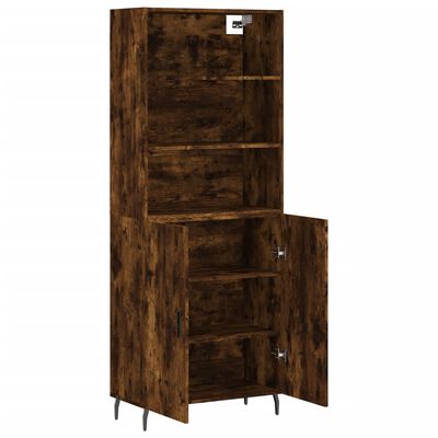 vidaXL Highboard røkt eik 69,5x34x180 cm konstruert tre