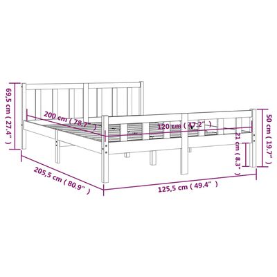 vidaXL Sengeramme heltre 120x200 cm