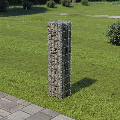 vidaXL Gabion med topp- og bunndekke galvanisert stål 20x20x100 cm