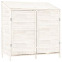 vidaXL Hageskur hvit 102x52x112 cm heltre gran