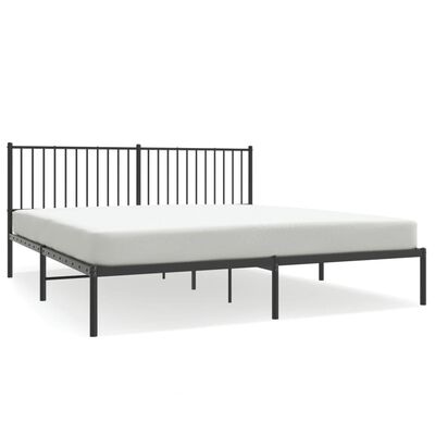 vidaXL Sengeramme i metall med sengegavl svart 183x213 cm