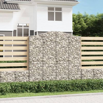 vidaXL Gabionkurver buede 6 stk 200x30x200/220 cm galvanisert jern