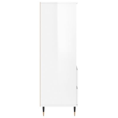 vidaXL Highboard høyglans hvit 40x36x110 cm konstruert tre