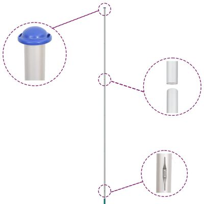 vidaXL Østerriksk flagg og stang 6,23 m aluminium