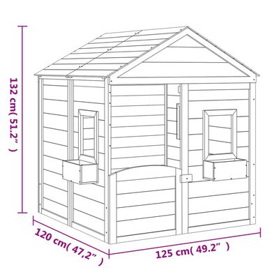 vidaXL Lekehus med låsbar dør og blomsterpotter heltre gran