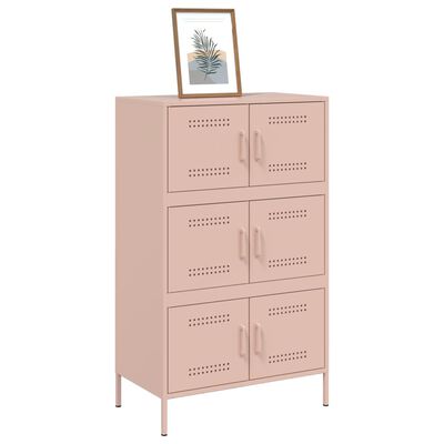 vidaXL Highboard rosa 68x39x113 cm stål