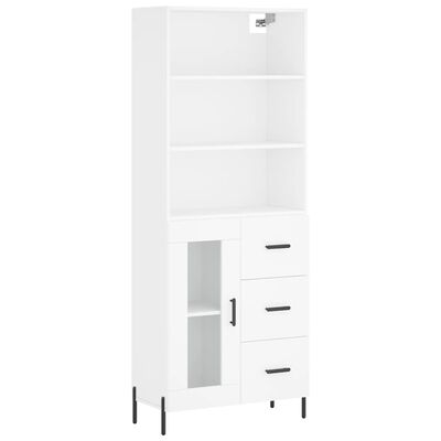 vidaXL Highboard hvit 69,5x34x180 cm konstruert tre