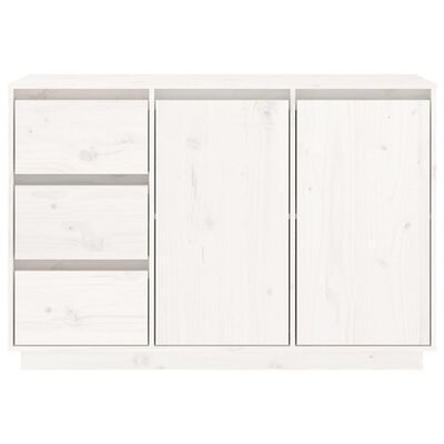 vidaXL Skjenk hvit 111x34x75 cm heltre furu