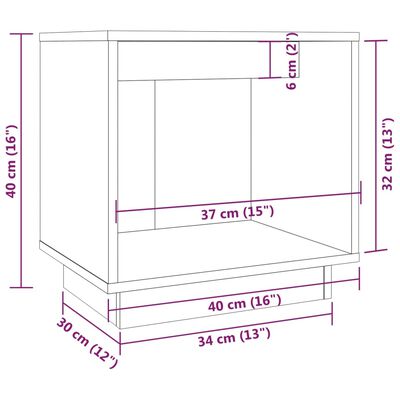 vidaXL Nattbord 2 stk svart 40x30x40 heltre furu