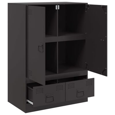 vidaXL Highboard svart 67x39x95 cm stål