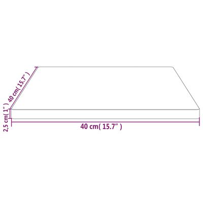 vidaXL Bordplate 40x40x2,5 cm heltre furu rektangulær